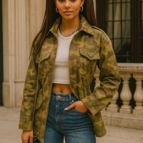 Utility Jacket w Upcycled Logo - Picture 1 of 6